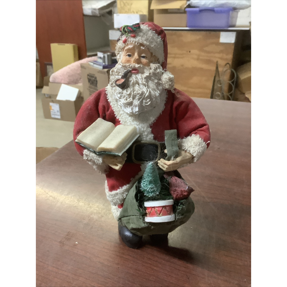 THC 7” Handcrafted Fabric-Mache 1993 Santa Claus Christmas Collectible #96661